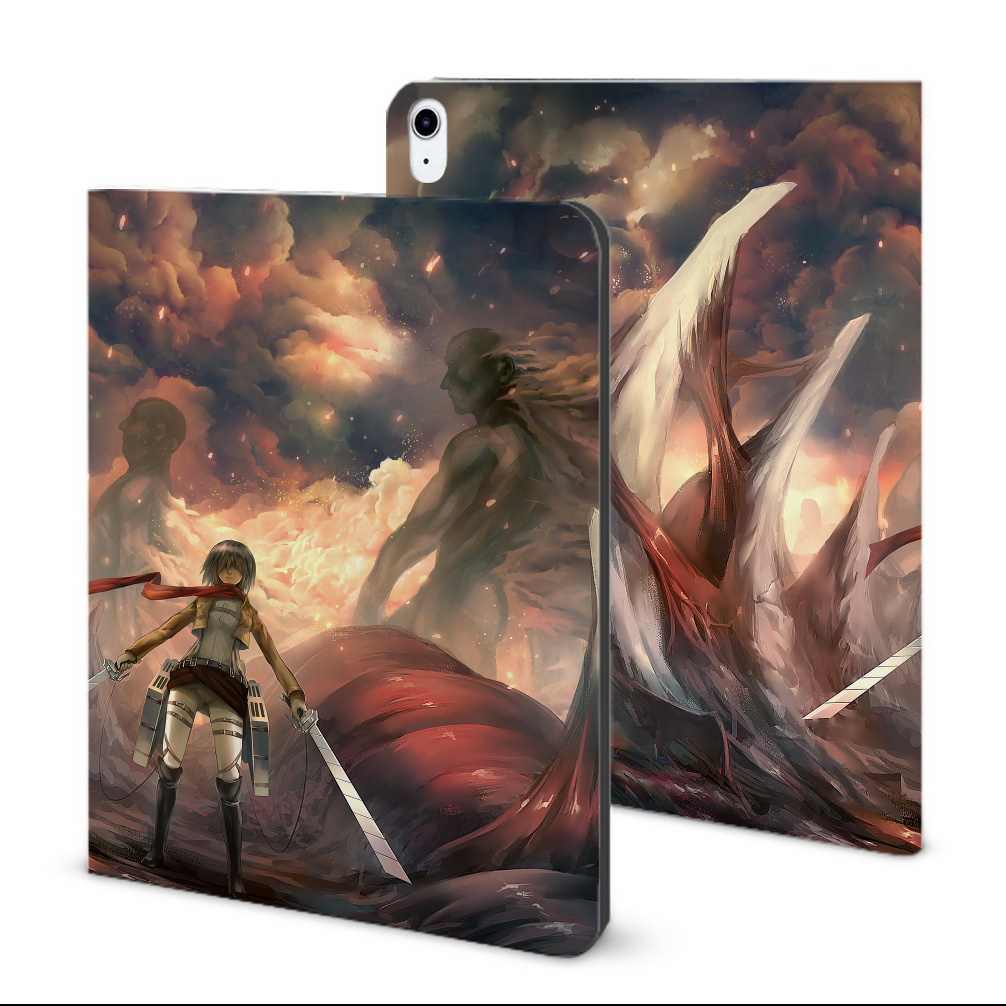 （画像用） 進撃の巨人 Attack on Titan IPad ケース ブック型 PUレザー TPU 耐衝撃 軽量 薄型 ペン収納なし 全面保護 IPad 各モデル対応